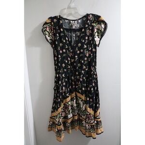 Jaase Floral Print Mini‎ Dress Janie S Short Sleeve Boho Bohemian Summer